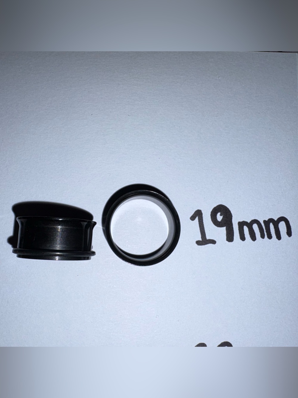 Plain Round Metal Black Ear Gauge Pair - 19mm